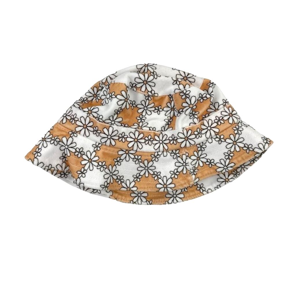 Frankie's Bikinis - Jax Terry Daisy Bucket Hat in Orange and White